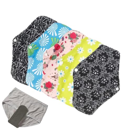 Toallas Higiénicas de Tela - Productos de Higiene de Algodón Antifugas - Protector de Calzoncillos Suave de Tela - Para Mujeres Posparto, Noche, Lactancia Materna y Viajes, Diario,