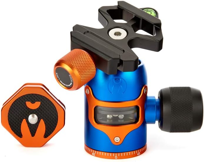 3 Legged Thing AirHed Vu Tripod Ball Head - 360 Degree Panning Base, Arca-Swiss Compatible Ball Head Suitable for Heavier Cameras and Longer Lenses with Visible Mechanism - Blue (AHVUB)