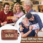 Personalized Toiletry Bag for Men, Engraved Name & Text, Leather Men's Toiletry Bag for Traveling, Customized Birthday Gift for Husband, Grandpa, Lover