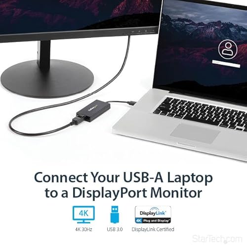 image for StarTech USB 3.0 to 4K DisplayPort External Multi Monitor Video Graphi