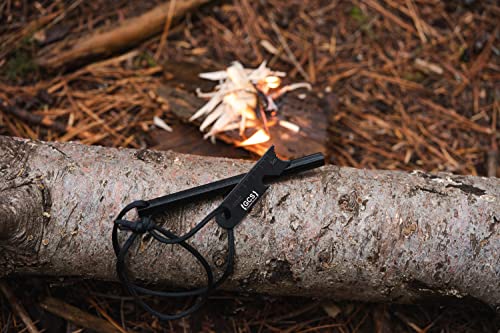 Gcs Fire Starter Flint Steel 12.5 Mm Thick Magnesium Hexagon With 6 Wide Surfaces Bushcraft Fire Steel 20,000+ Strikes Survival Ferro Rod With Leather Lanyard And Multi Tool Striker Scraper #TOP1