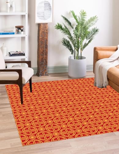 Vintage Floral Traditional Area Rug 9x9 Red Orange Oriental Pattern