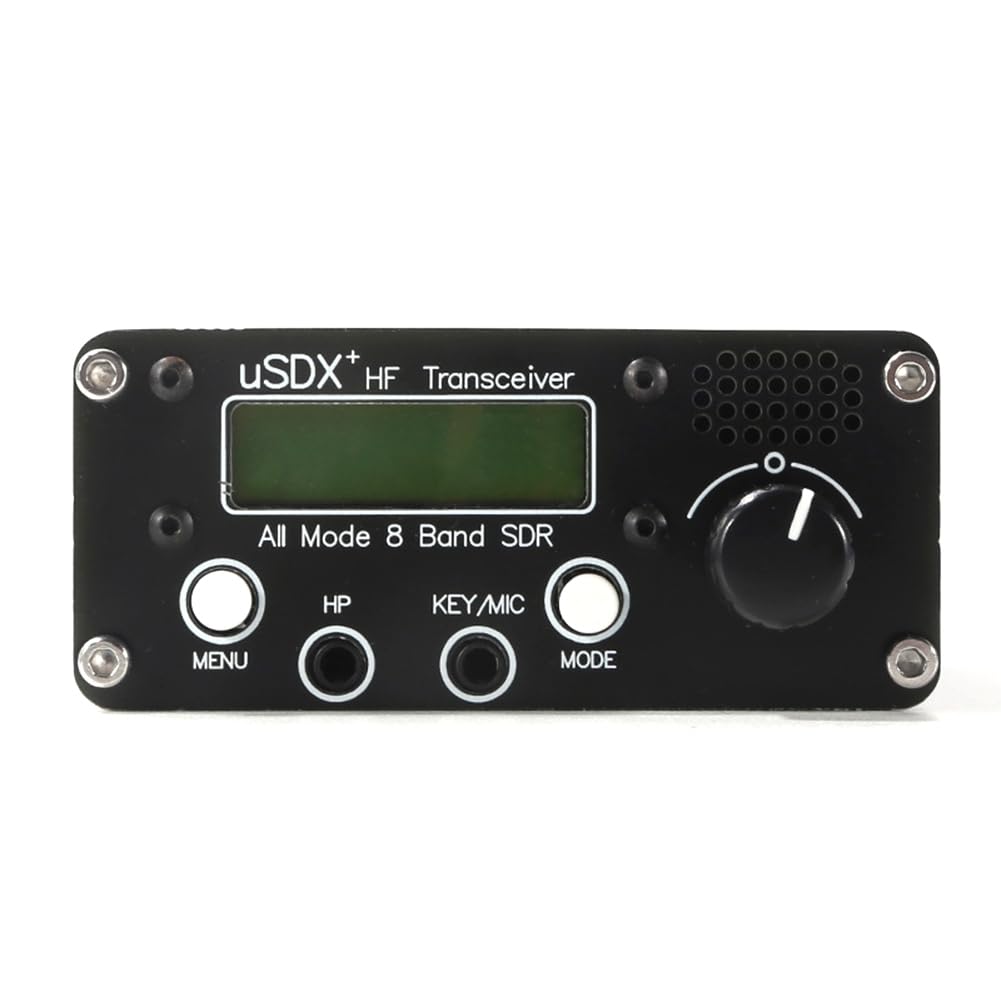 Bamberg USDR USDX+Plus V2 Ricetrasmettitore SDR A 8 Bande HF SSB QRP LCD con Display Altoparlante Microfono Ricetrasmettitore HF con Spina UE Facile da Installare Facile da Usare