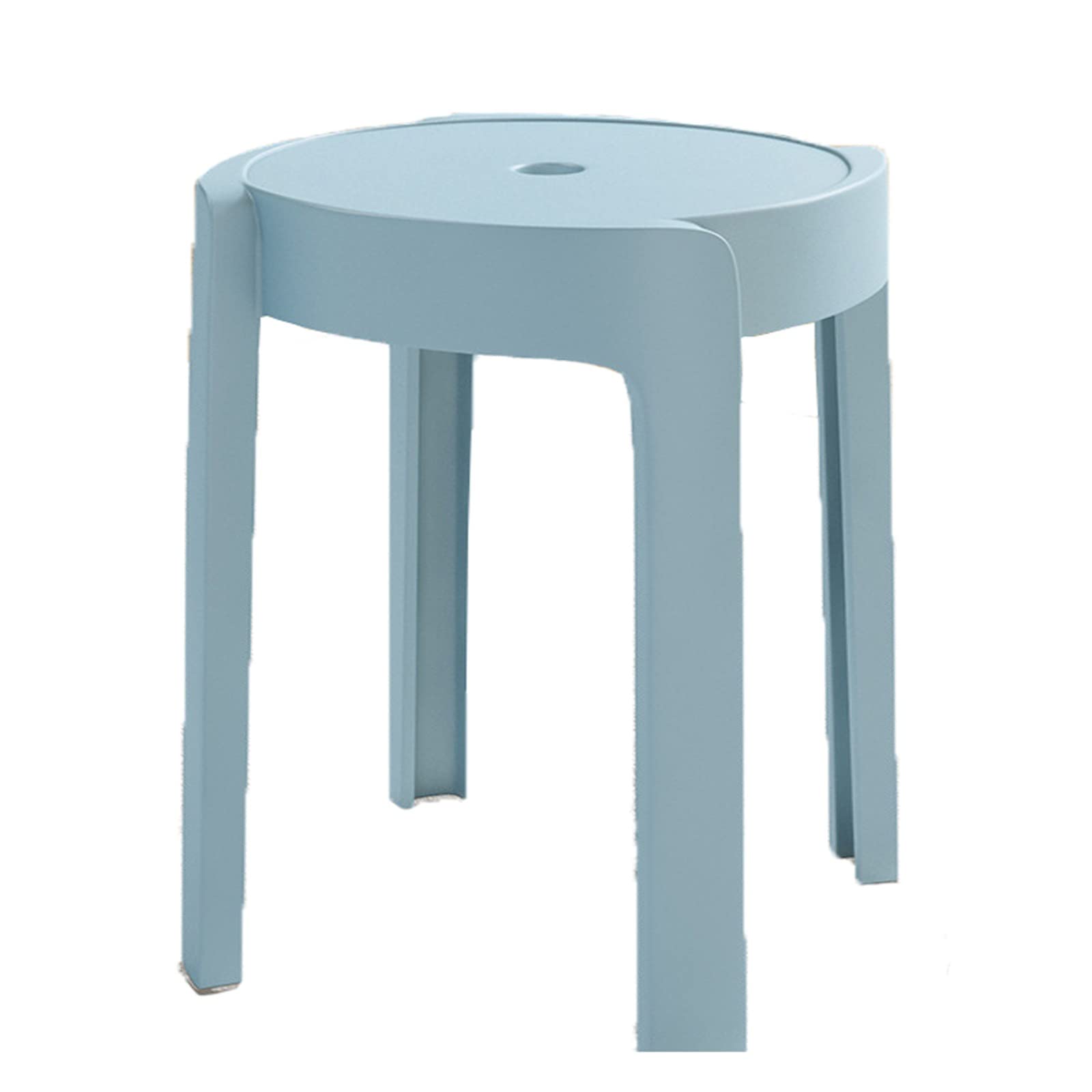 Tabourets empilables bleus en plastique design moderne par lot de 4