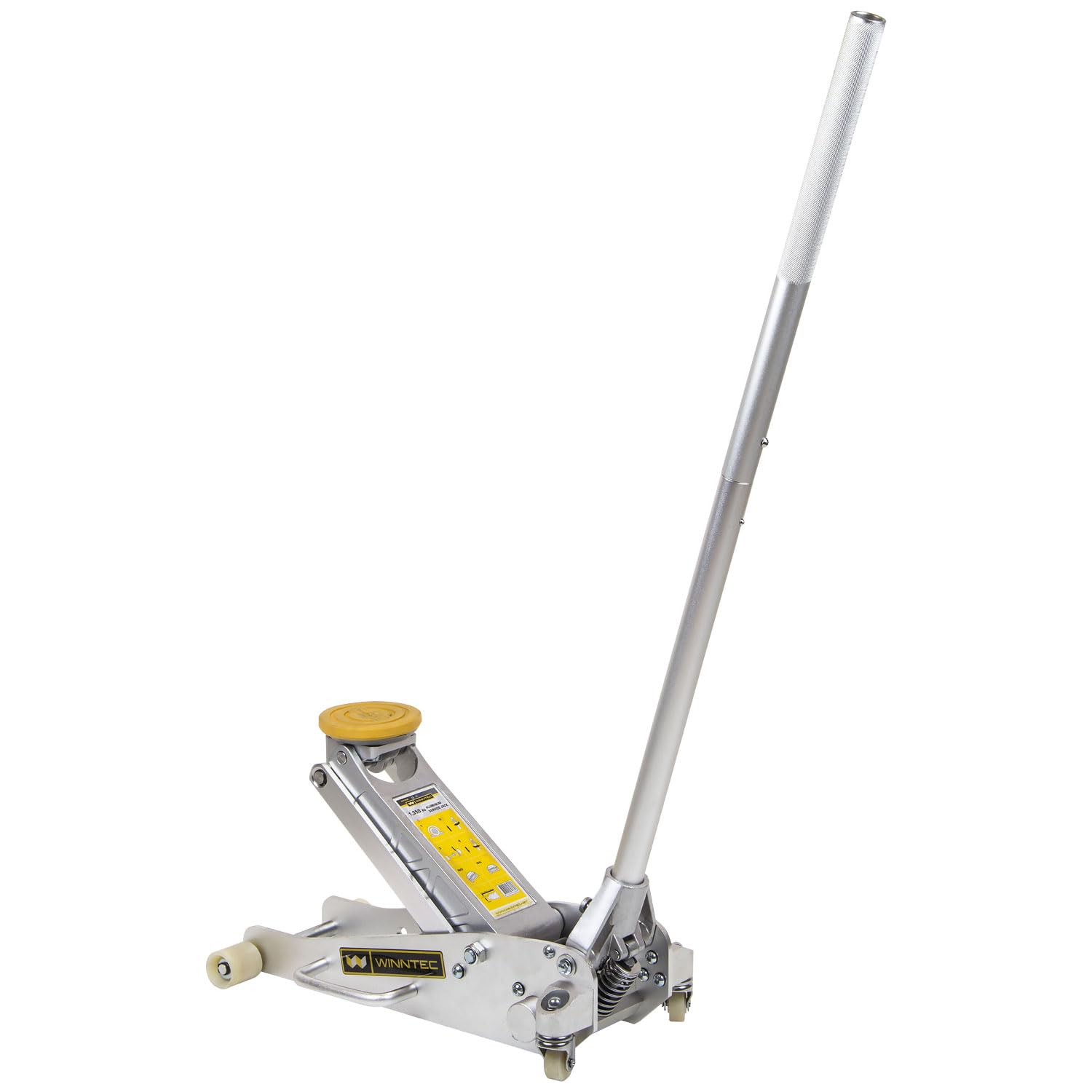 WINNTEC 1.35 Ton Aluminium Hydraulic Racing Trolley Jack, 80mm to 375mm Lifting Height