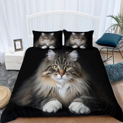 Housse de Couette 280x260 Chats Tigrés à Impression 3D Haute Définition - 2
