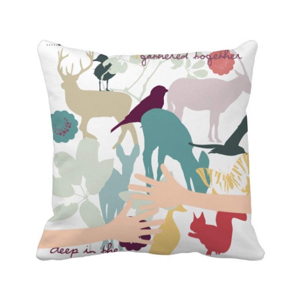 Oiseau deer fleur nature coussin pour un salon cocooning doux