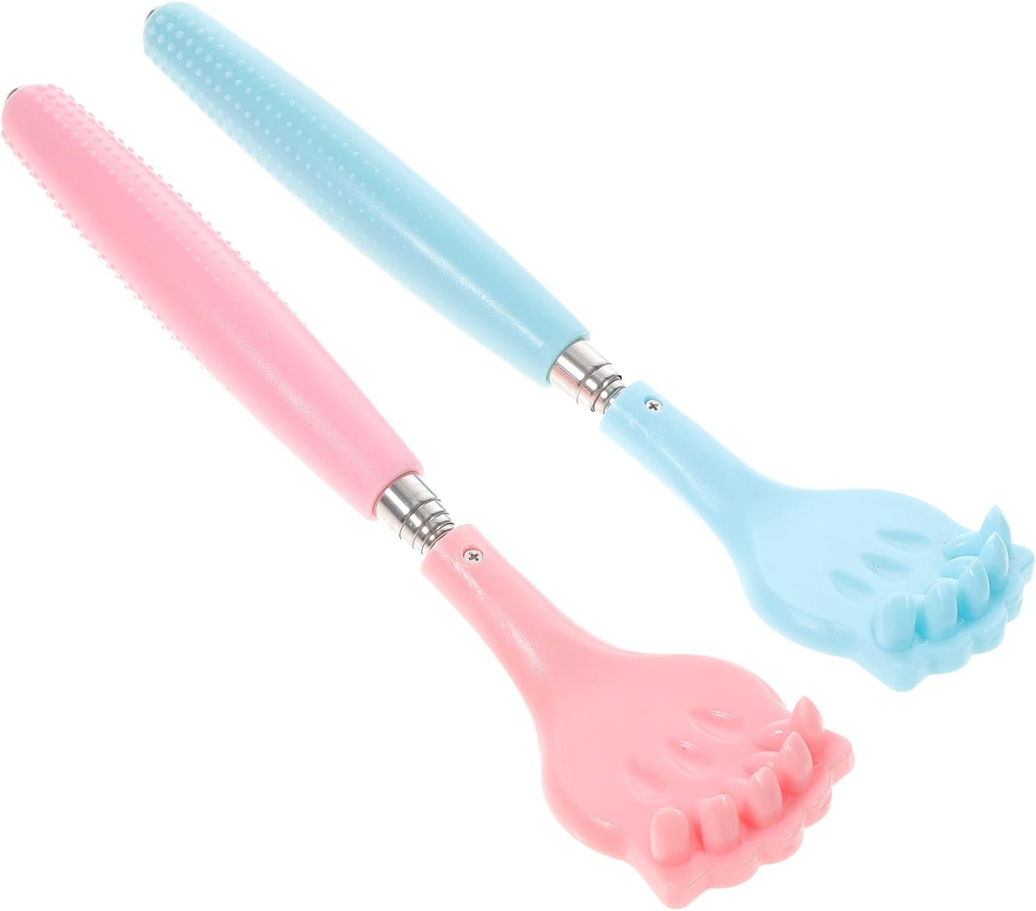 2pcs Flexible Back Scratcher with Telescopic Design Comfortable Claw Body Massager for Reach Areas Blue Pink Durable Plastic Construction