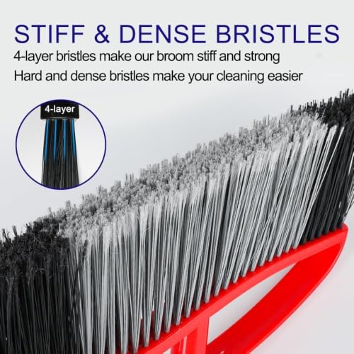 Image of 2-Pack Outdoor Broom, 15.7 inch Wide Angle Head for Garden, Yard