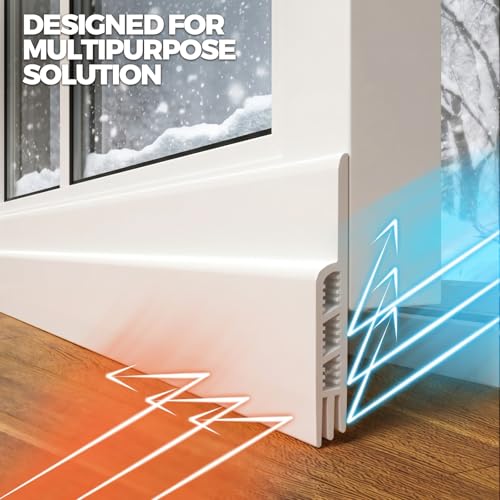 Image of Holikme Door Draft Stopper 6-Pack, Under Door Seal for Bottom of Door, Strong Adhesive Weather Stripping Blocker, Stop Cold Air & Noise, Easy Install Door Sweep, White