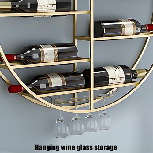 Étagère à vin murale pour optimiser les petits espaces, meuble de rangement bouteille rond - 5