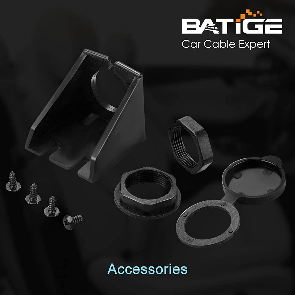 BATIGE Type C 3.1 and USB 3.0 Car Mount Flush Cable Male to Female Waterproof Extension for Car Truck Boat Motorcycle Dashboard Panel - 3ft