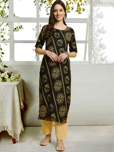 Image of Tee Projekt Straight Kurta & Pant for Women Ethnic Kurta Set for Women (Pack of 2)