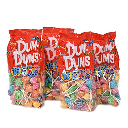 Dum dums 4-pack color party mix lollipops