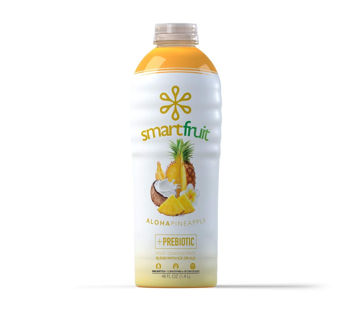 Smartfruit Aloha Pineapple + Prebiotic – 100% Real Fruit Purée with Pineapple, Banana, Apple & Coconut – Great for Smoothies, Juice, Yogurt, Cocktails, Teas – High in Vitamin A – 48oz