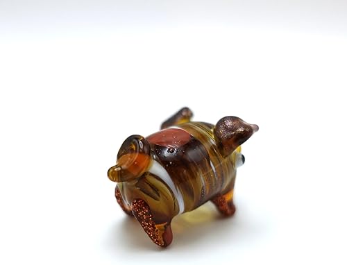 Miniatura 4 de Figurita de Cerdo en Miniatura de Cristal – Figura de Animal de Cristal Soplado Hecha a Mano – Linda Escultura de Cerdo Coleccionable – Decoración