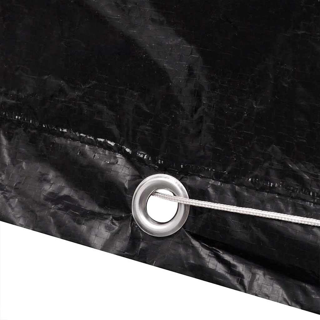 Cubierta para depósito IBC 1000 L polietileno 116 x 100 x 120 cm con 8 ojales de aluminio y cuerda de fijación resistente a la intemperie, resistente a los rayos UV, resistente a la rotura