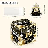 Joycard 19th Birthday Money Box for Her Him, 19 Years Old Birthday Decorations, Fun Pull-Out Cash Gift Box for Parties, Ideal for 19th Birthday Surprises （with 35PCS Bags）