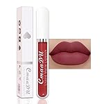 evpct 1Pcs Mauve Plum Red Liquid Matte Lipstick Lipgloss Set for Women, labiales mate 24 horas originales matte larga duracion 24 Hour Lipstick Lip Stains Long Lasting Waterproof 24, 02