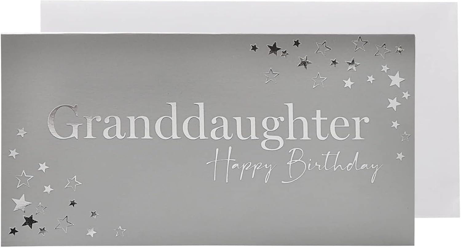 Silver Birthday Christmas Money Wallet and Envelope - Granddaughter