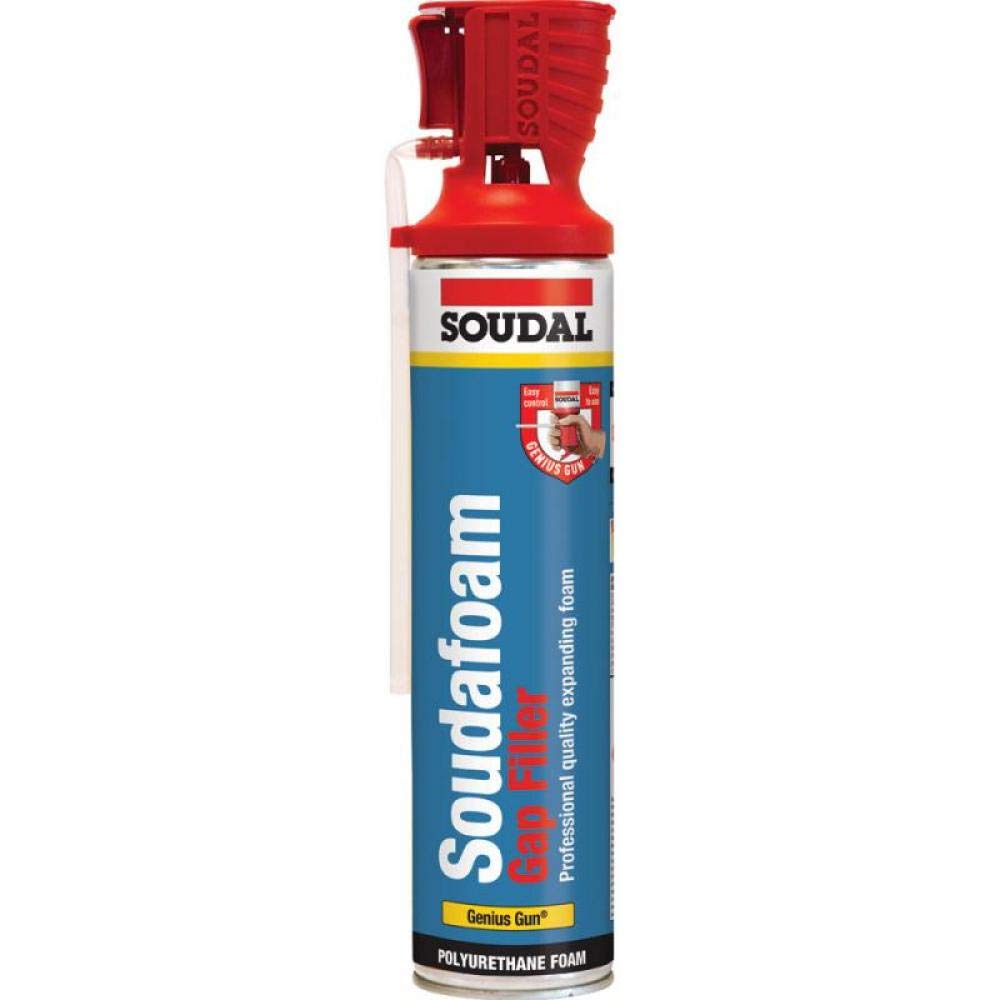 Soudal 600ml Soudafoam Gap Filler Genius Gun Expanding Foam Door Window