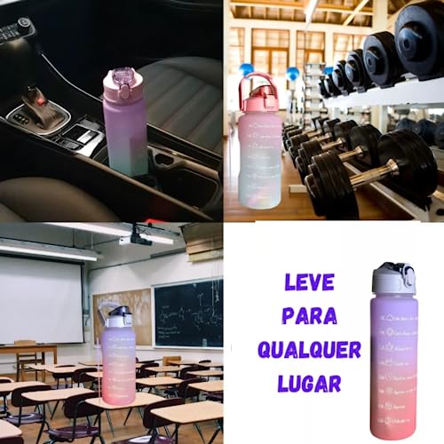 Garrafa Água Galão Squeeze 1L Antivazamento Academia Treino Escola Camping Trabalho Passeio Viagem C