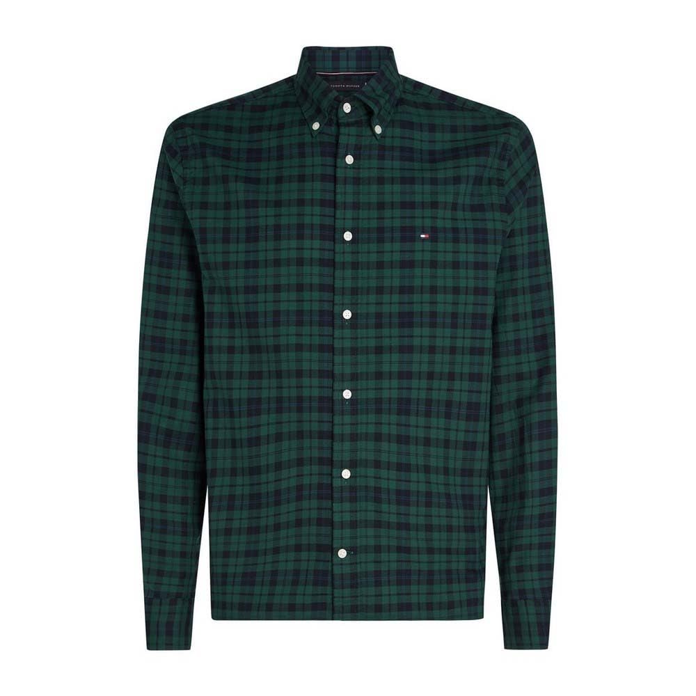 Tommy Hilfiger Męska koszulka merceryzowana Blackwatch RF MW0MW41493 L/S Koszula, niebieska, L, Niebieski (Preppy Navy/Check), L