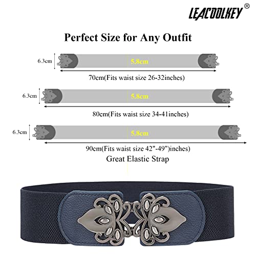 Ceinture élastique large pour femme LEACOOLKEY vintage pour robes