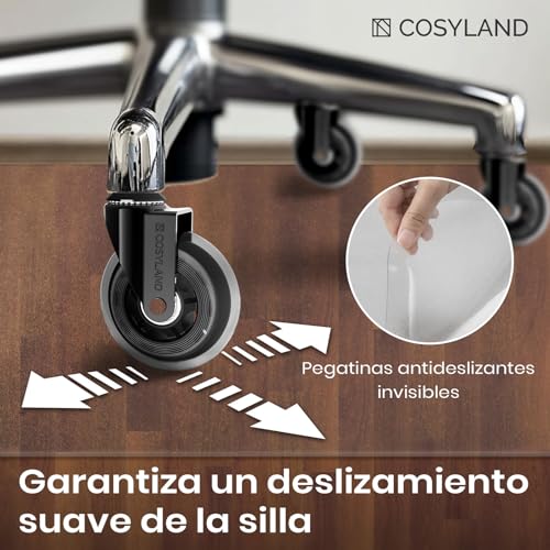 Miniatura 4 de Cosyland Protector De Suelo Para Silla Con Ruedas, Alfombra Transparente Con Textura Antiarrayado 100 X 120 Cm, Tapete De Pvc Para Silla De Oficina, Parquet, Escritorio O Gaming
