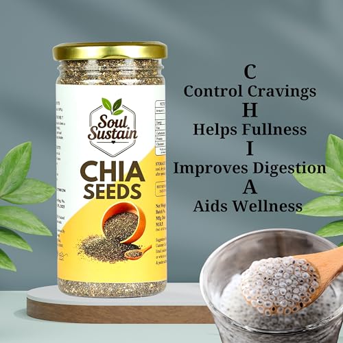 Image of Chia Seeds Raw Superfood 250 GM - Omega‑3 ALA Rich, High Fiber Nutrition, Plant Protein Boost, Gut Health Support, Diet Friendly, Smoothies & Puddings, Baking & Meal Toppers, Seeds for Daily Use