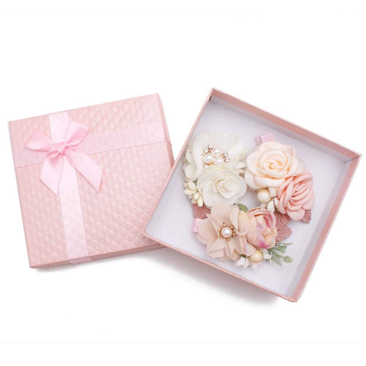 Flower Hair Clips Set for Baby Girl Lightweight Floral Hair Bow Accessories with Boutique Fully Lined Alligator Clip for Toddler Teens Gifts (AB) - Image 5