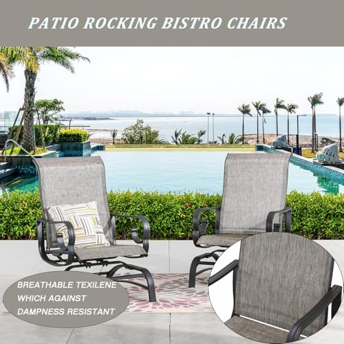 Image of LOKATSE HOME Patio Dining Chair Set of 2 Outdoor High Backrest Metal Furniture with Textilene Mesh for Backyard Porch Garden