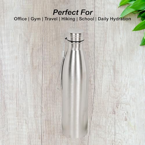 Image of Stainless Steel Water Bottle | Durable, Rust-Free, BPA-Free Steel Bottle for Office, Home & Gym (Model 10-Water Bottle (1000 ml))