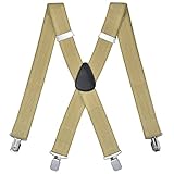 Suspenders for Men – Heavy Duty Adjustable Elastic Suspenders with Clips X Back Braces Big and Tall