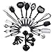 24-Piece Nylon & Silicone Cooking Utensils Kitchen Utensil set - Nylon & Silicone Kitchen Utensils Set Best Kitchen Tools（BPA Free NON Toxic-24pcs Black)
