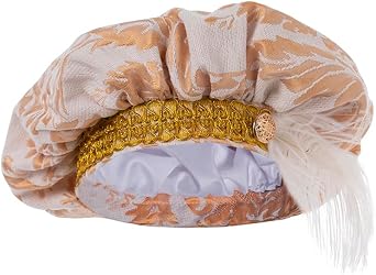 Willyacos Mens Medieval Tudor Hat with Feather Muffin Top Hat Renaissance Tudor Flat Cap Minstrel Costume Headwear Headpiece