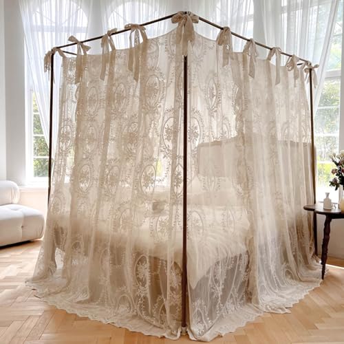 Mosquitera de encaje marfil para cama que elimina insectos con estilo 5