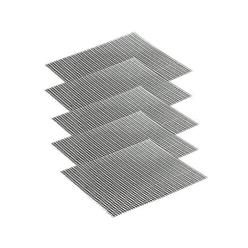 Gogogmee 5Pcs Non Stick Grill Mesh Mats Reusable BBQ Solid Mats for Easy Grilling and Baking for Vegetables and Meat Picnic BBQ Tool