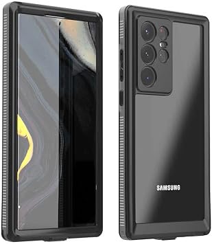 Elfia Samsung Galaxy S22 Ultra ile Uyumlu Su Ge irmez Darbe Korumal  Tank K l f, Siyah