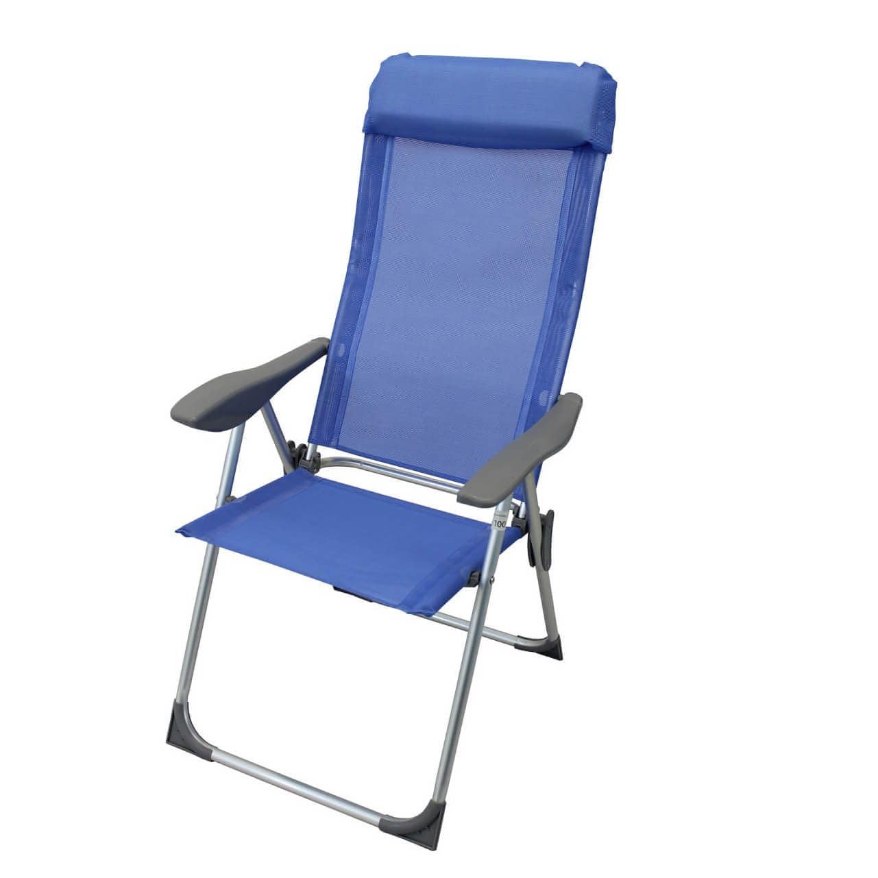 milani home - sdraio mare campeggio, alluminio e textilene, pieghevole prendisole, blu