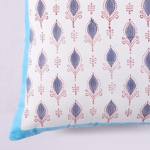 Image of Ravaiyaa - Attitude is everything Cotton Hand Block Printed Soft Cushion Cover Pillow Case 16 inch Square Cushion Sham Set of 2 Piece