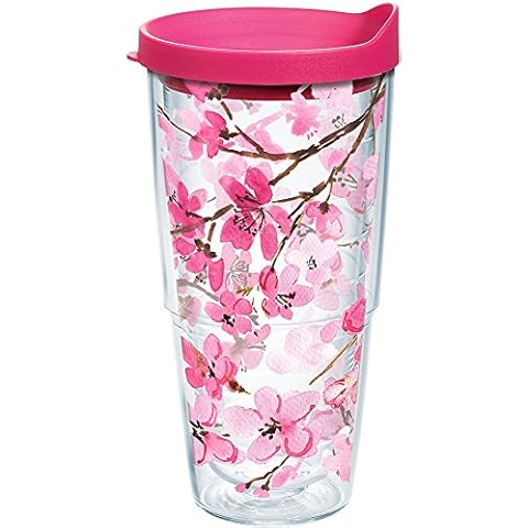 Japanese Cherry Blossom 24 oz Tumbler with Lid Cover