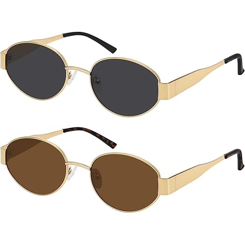WOWSUN Trendy Oval Sunglasses for Women 2024 Retro Classic Shades UV400 Protection