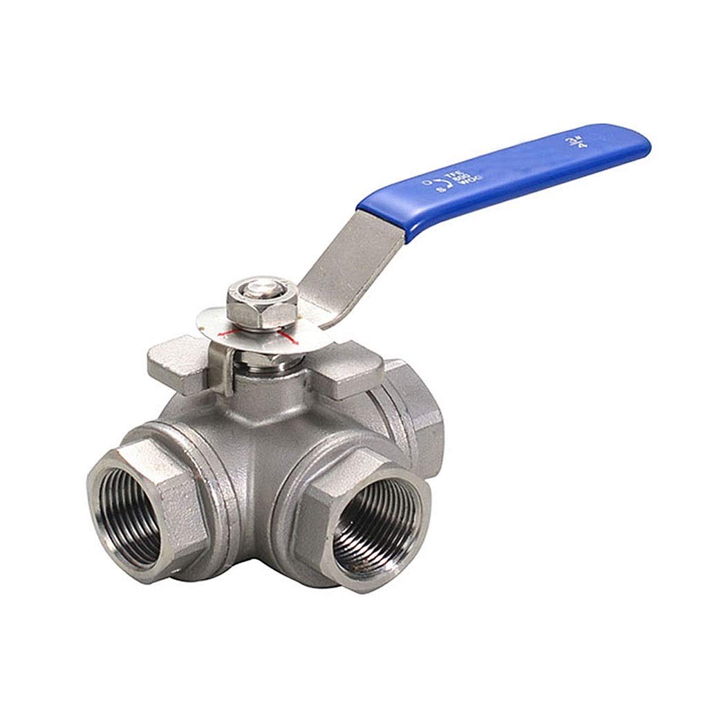 3-drogowy zawór kulowy, Zawór kulowy typu L z gwintem żeńskim BSPT 1/4" 3/8" 1/2" 3/4" 1" DN8 -DN50 Do cieczy i gazów(T Type,DN8)
