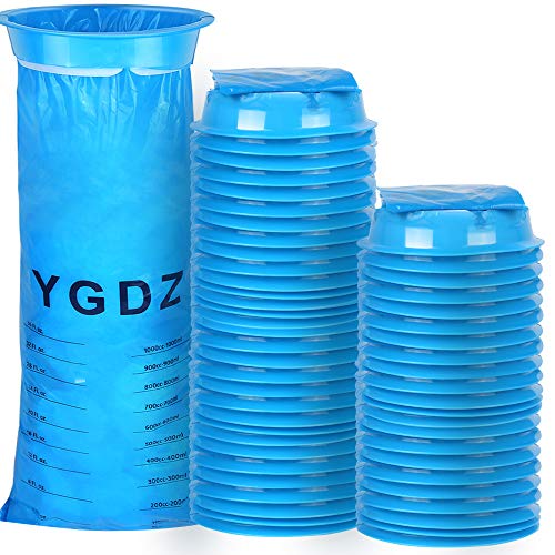 55 Pack Vomit Bags, [New Upgraded] YGDZ Blue Emesis Bags Disposable Barf Bags