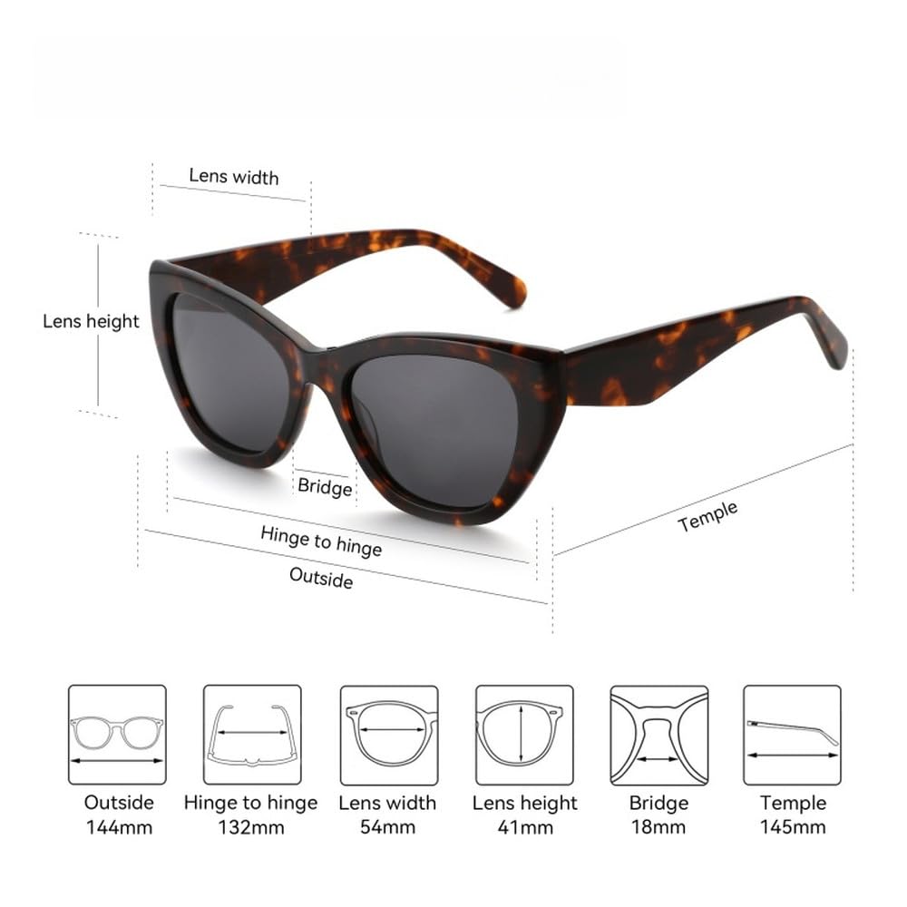 Occhiali da sole polarizzati in acetato con motivo farfalla e protezione UV400, ideali come regalo per lo shopping.