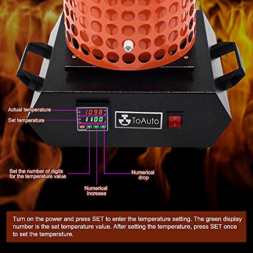 TOAUTO Upgraded Gold Melting Furnace TGF3000-V1.1, 1+3 KG Electric Digital Smelting Furnace 1400W 2100F PID Smelter Kiln Kit Casting Refining Jewelry Precious Metals Gold Silver Copper Aluminum (110V)