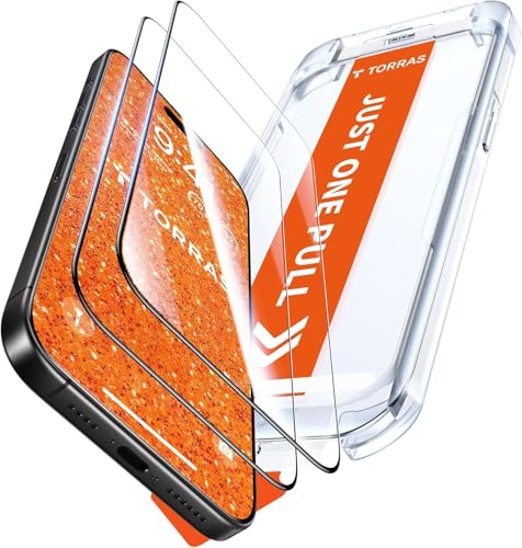 TORRAS for iPhone 17 Pro Screen Protector [12Ft Military-Grade Shatterproof] [9H+ Aerospace Tempered Glass] Anti-Scratch Full Coverage Fit 6.3 2-Pack
