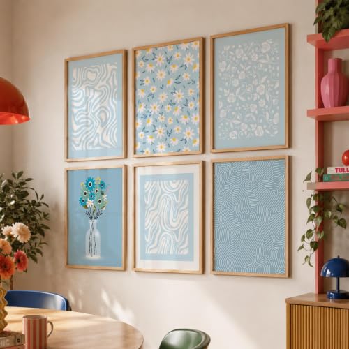 Image of kotart Boho Theme Digital Painting for Wall Decoration - Minimal Wall Art Prints for Living Room Bedroom Office Room Decor (13X17 INCH, H) Pack of 6