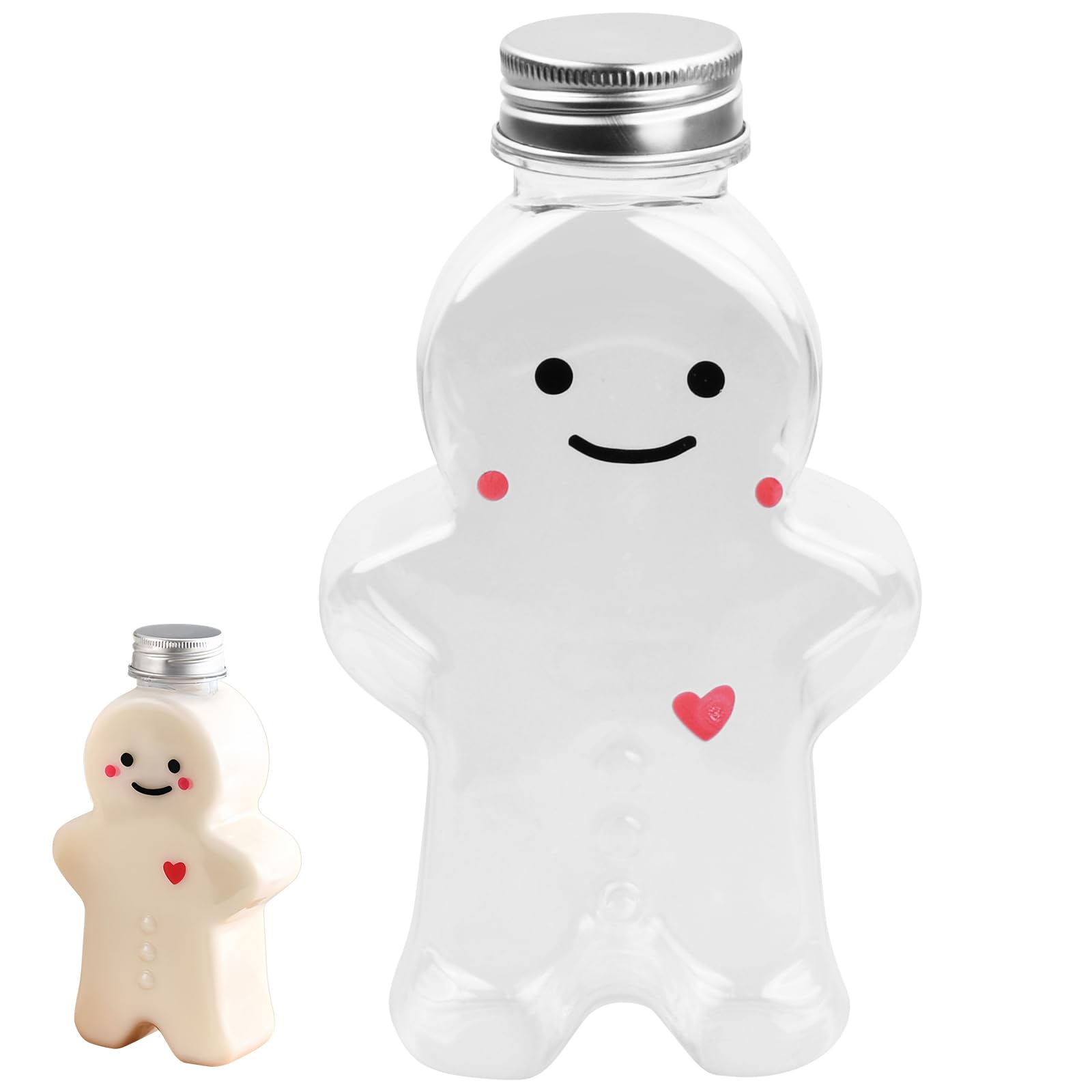Juegos de Botellas de Bebida 400ml Botella Plastico Reutilizable Mini Botellas Vacías de Plástico Transparenteb Botella de Plástico Botellas de Jugo Reutilizables (Tapa de sellado)